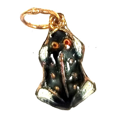 ENAMEL FROG 13X24MM BLACK